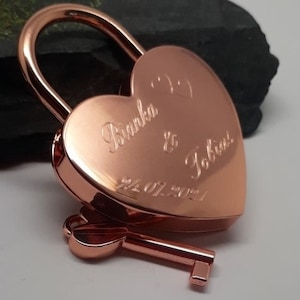 Love lock with engraving, personalized lock, bridge lock image 10