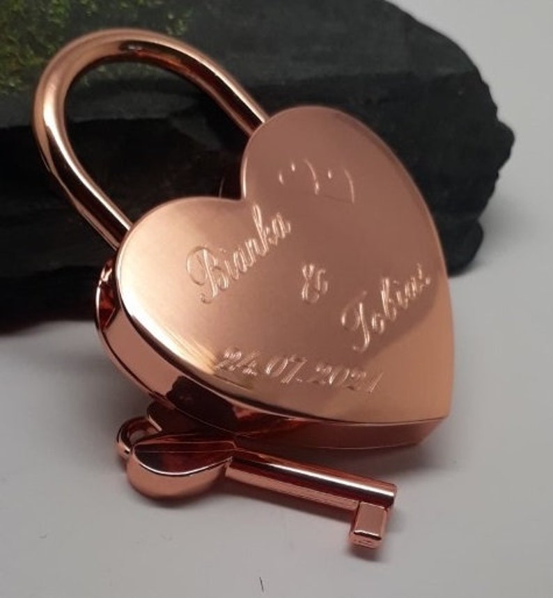 Love lock with engraving, personalized lock, bridge lock image 10