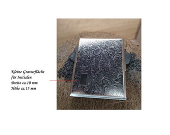 Metal cigarette case with engraving