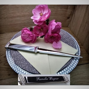 Brieföffner aus Metall personalisierbar Geschenk mit Gravur Briefmesser Muttertagsgeschenk Vatertagsgeschenk
