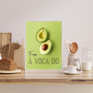 Green Wall Art Fresh Avocado Digital Wall Art Decor Art for Kitchen Decor