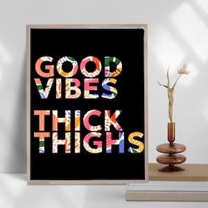GOOD VIBES Digital Wall Art | Retro Printable Poster | DIGITAL Download | Positive Quote Art for Dorm, Office, or Bedroom Decor