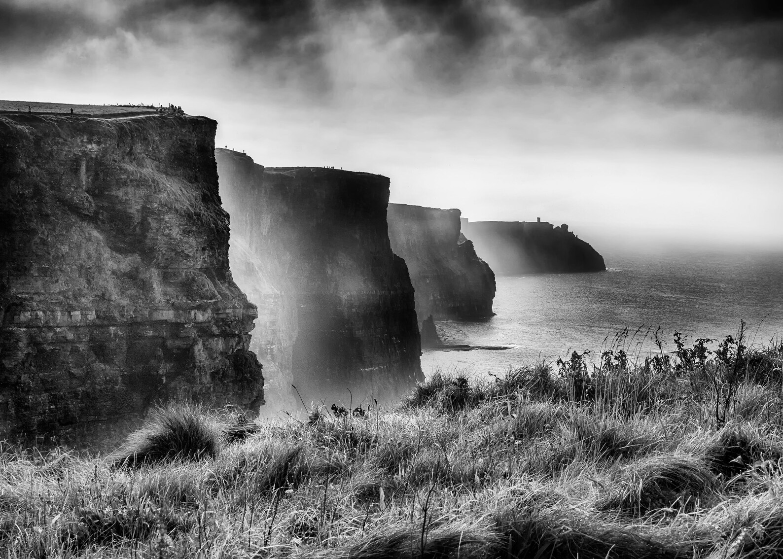 Cliffs of Moher in Black and White Ireland Travel Etsy