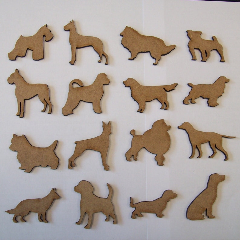 Laser cut 3mm thick MDF Pet Dog shapes craft making Etsy