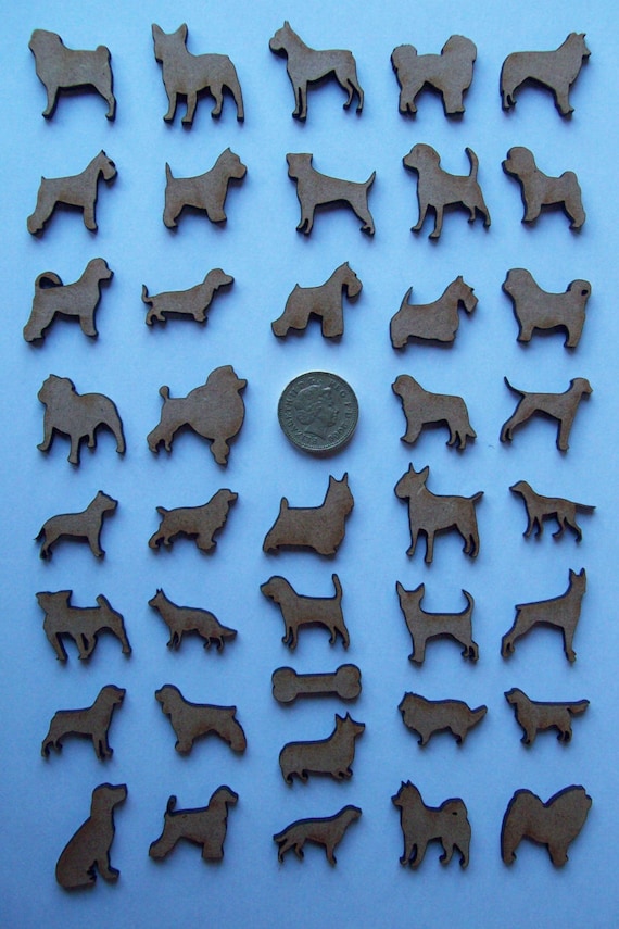 Laser cut 3mm thick MDF Pet 25mm Dog shapes, craft making, woodcraft, embellishments