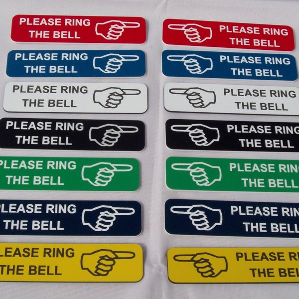 Please ring the bell finger pointing left/right door sign