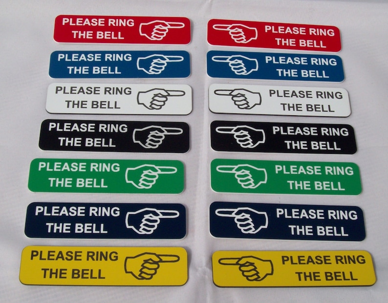 Please Ring The Bell Finger Pointing Left Right Door Sign Etsy