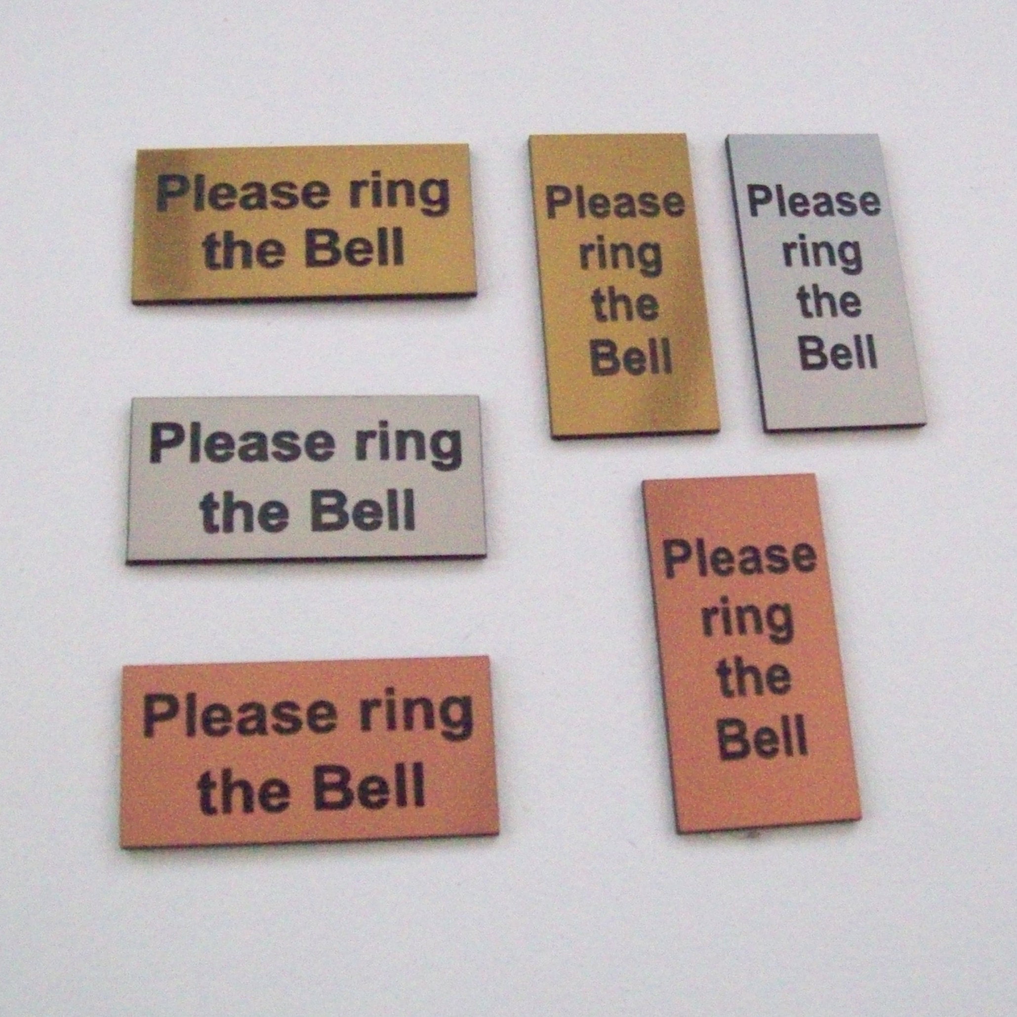 26 couleurs à choisir 1" X 2" please Ring The Bell Porte Signe 