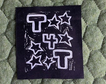 Black T4T Pride Lino Cut Patch