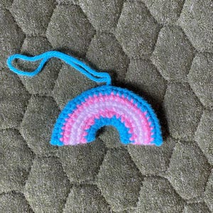 Transgender Pride Rainbow Crochet Charm