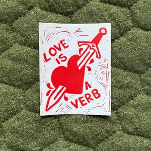 Love is a Verb Sticker