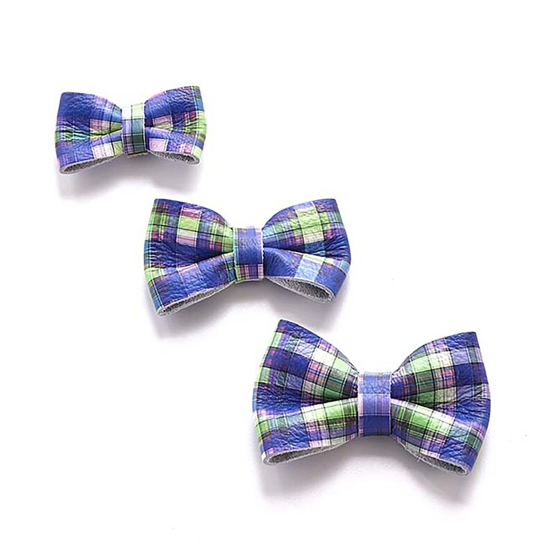 Dog gift Bowtie For Dog Collar Fashionable collar accessories Dog Bow Tie- TARTAN Leather Dog Bow Tie Premium Pup Neckwear