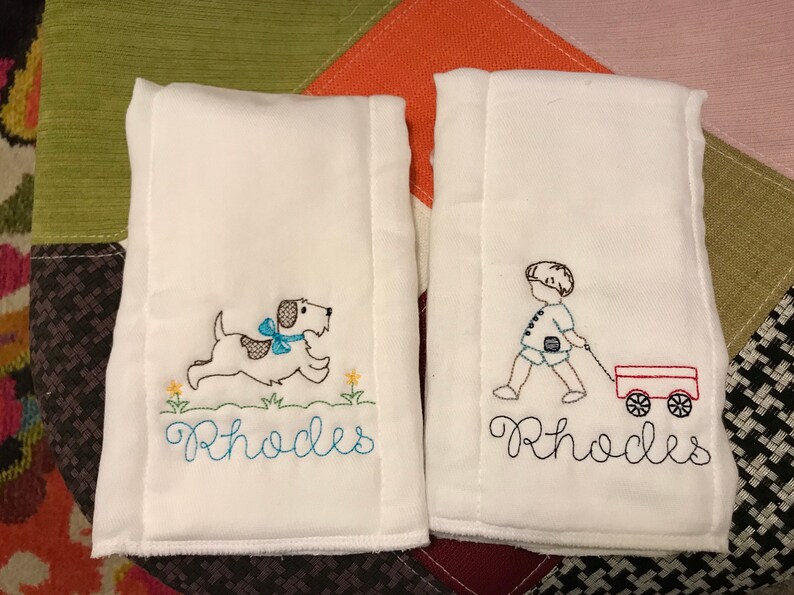 Personalized Embroidered Burp Cloth Monogrammed Etsy