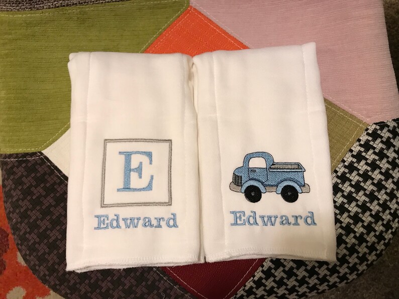 Personalized Embroidered Burp Cloth Monogrammed Etsy