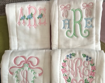 Personalized Embroidered Burp Cloth monogrammed