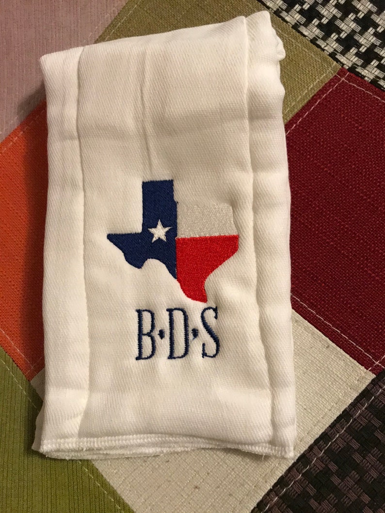 Personalized Embroidered Burp Cloth monogrammed