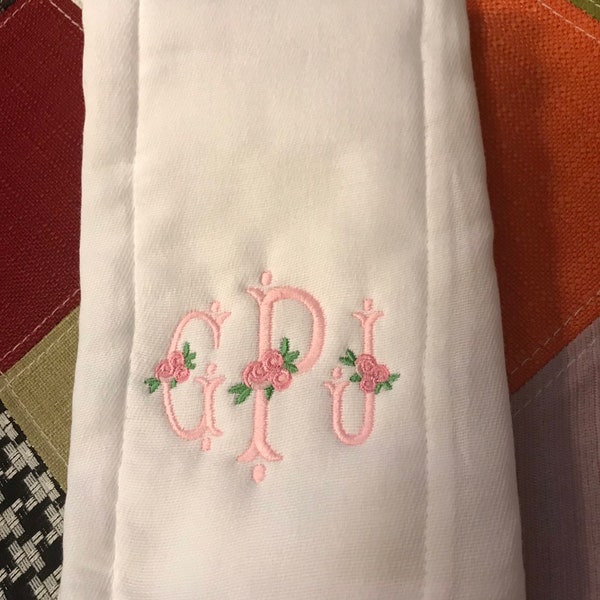 Personalized Embroidered Burp Cloth monogrammed