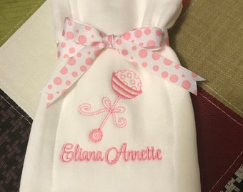 Personalized Embroidered Burp Cloth monogrammed