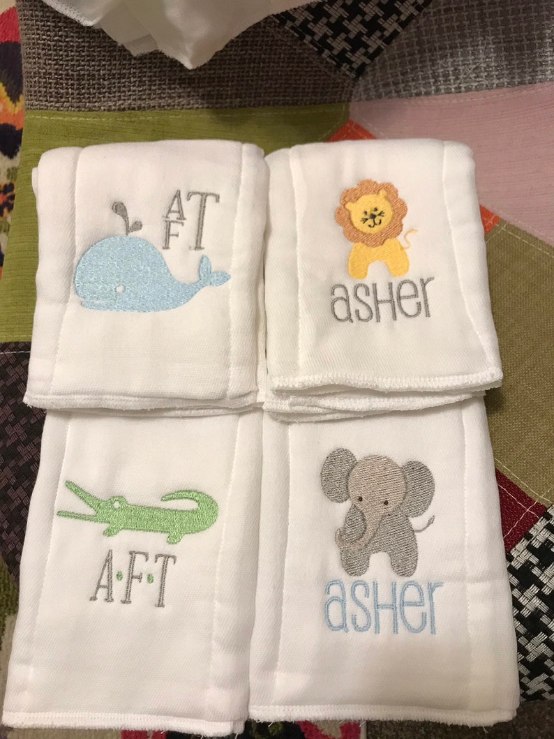 Personalized Embroidered Burp Cloth monogrammed