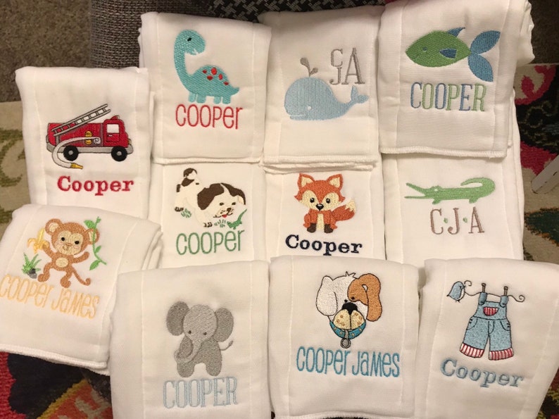 Personalized Embroidered Burp Cloth monogrammed
