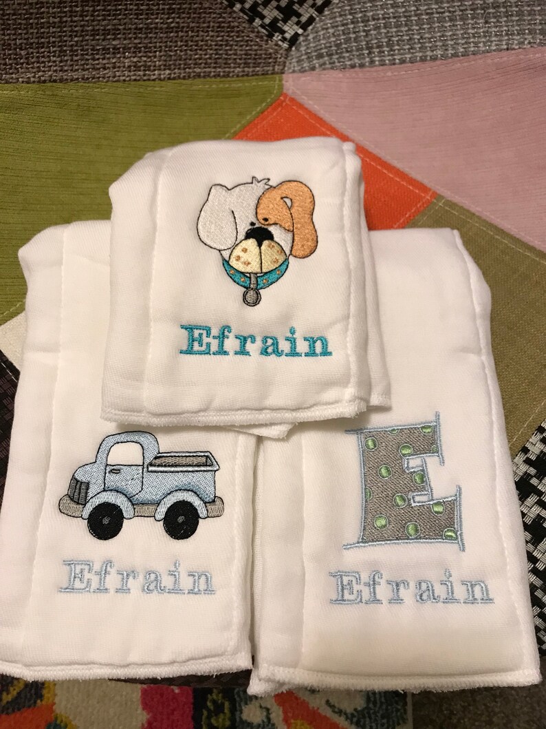 Personalized Embroidered Burp Cloth Monogrammed Etsy