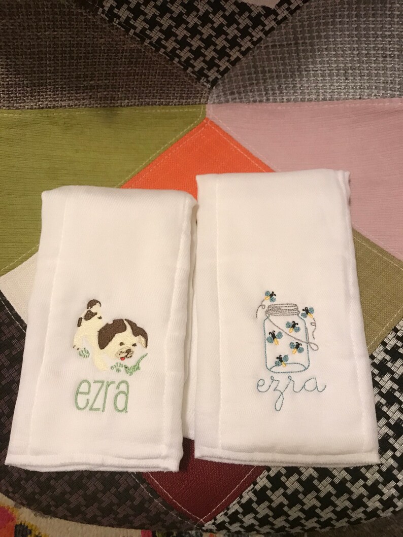 Personalized Embroidered Burp Cloth Monogrammed Etsy