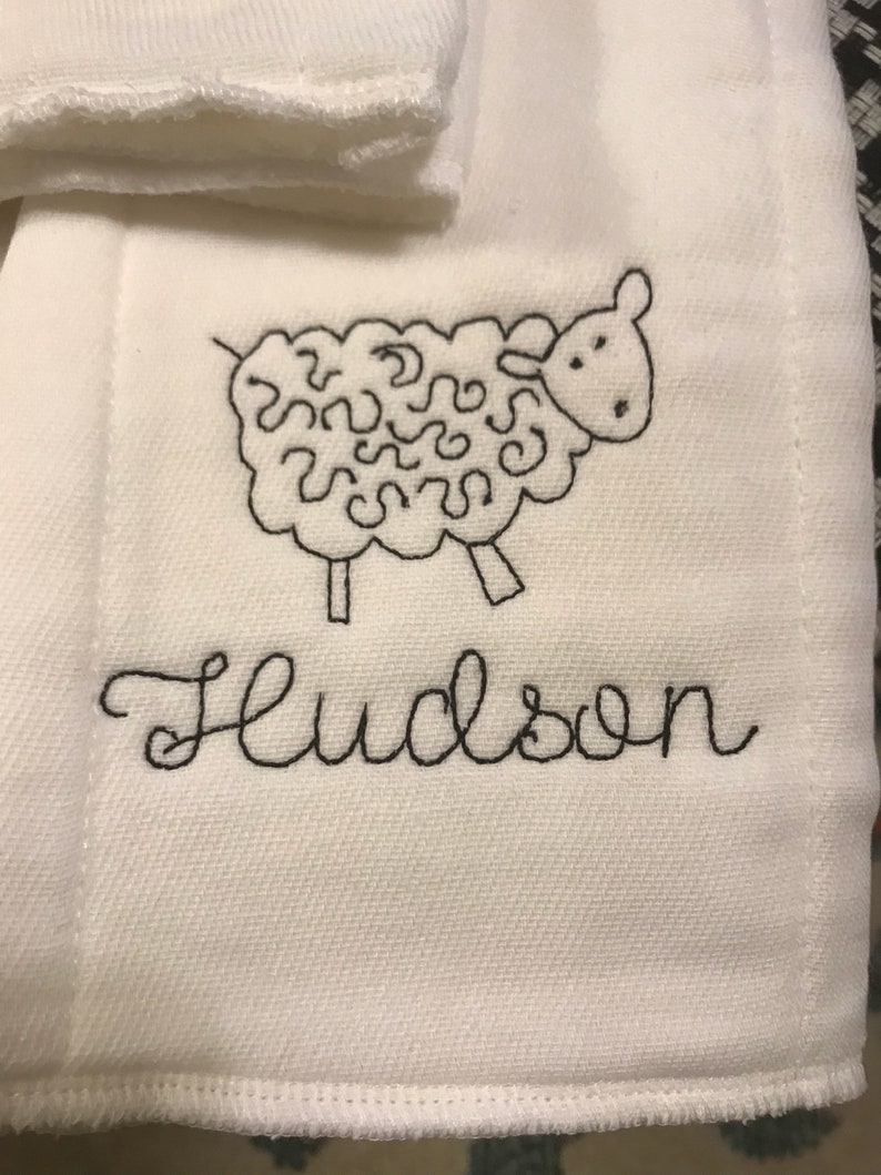 Personalized Embroidered Burp Cloth Monogrammed Etsy