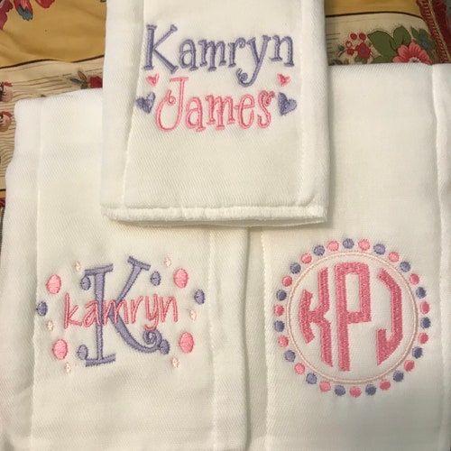 Personalized Baby Bib Personalized Burp Cloth Monogrammed Etsy