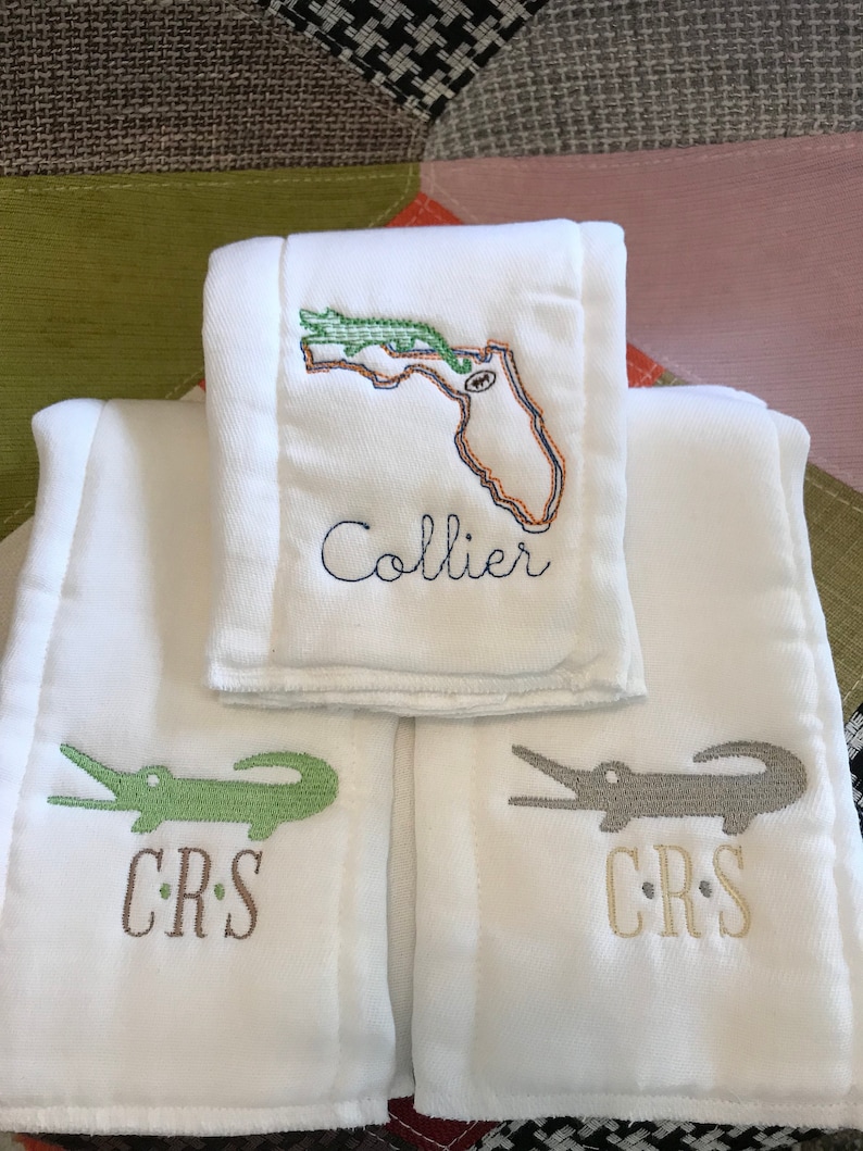 Personalized Embroidered Burp Cloth Monogrammed Etsy
