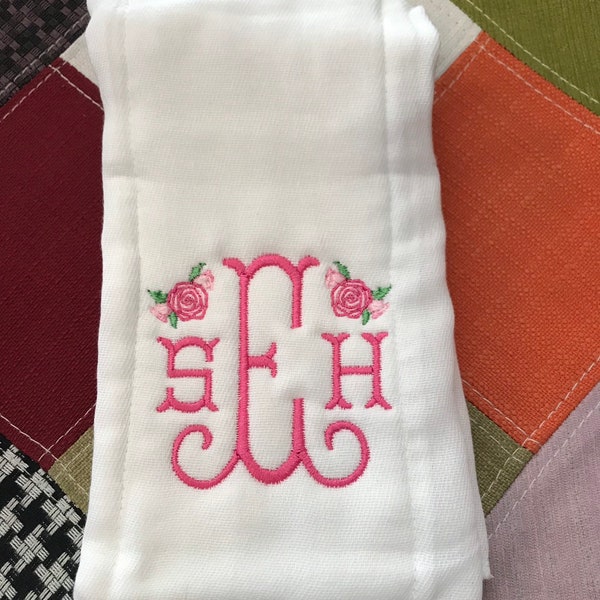 Personalized Embroidered Burp Cloth monogrammed