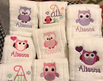 Personalized Embroidered Burp Cloth monogrammed