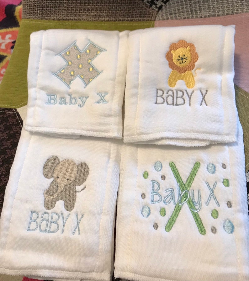 Personalized Embroidered Burp Cloth monogrammed