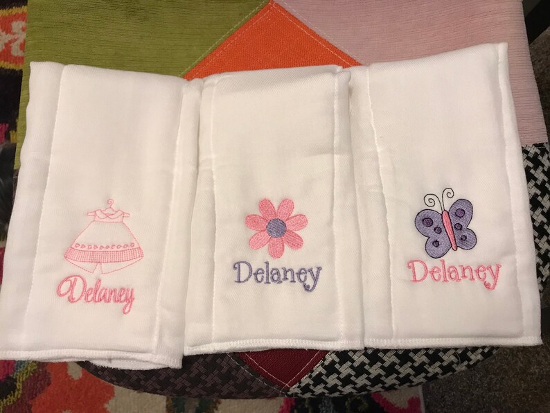 Personalized Embroidered Burp Cloth Monogrammed Etsy