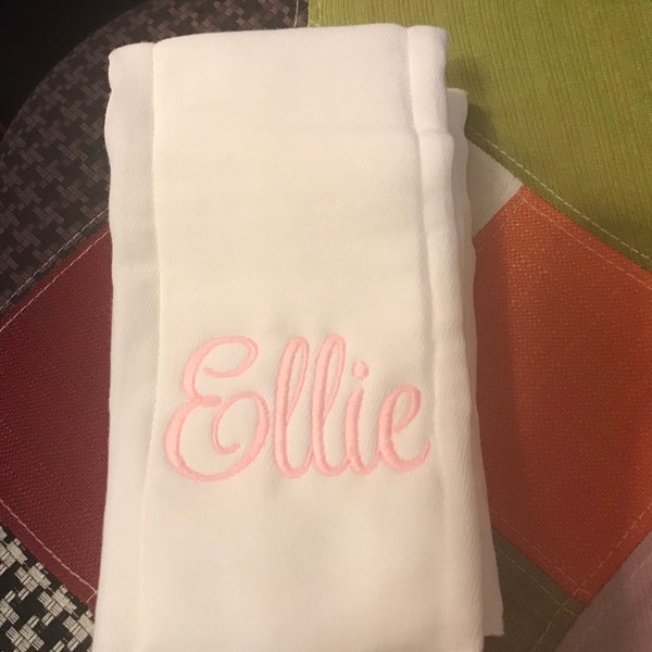 Personalized Embroidered Burp Cloth monogrammed