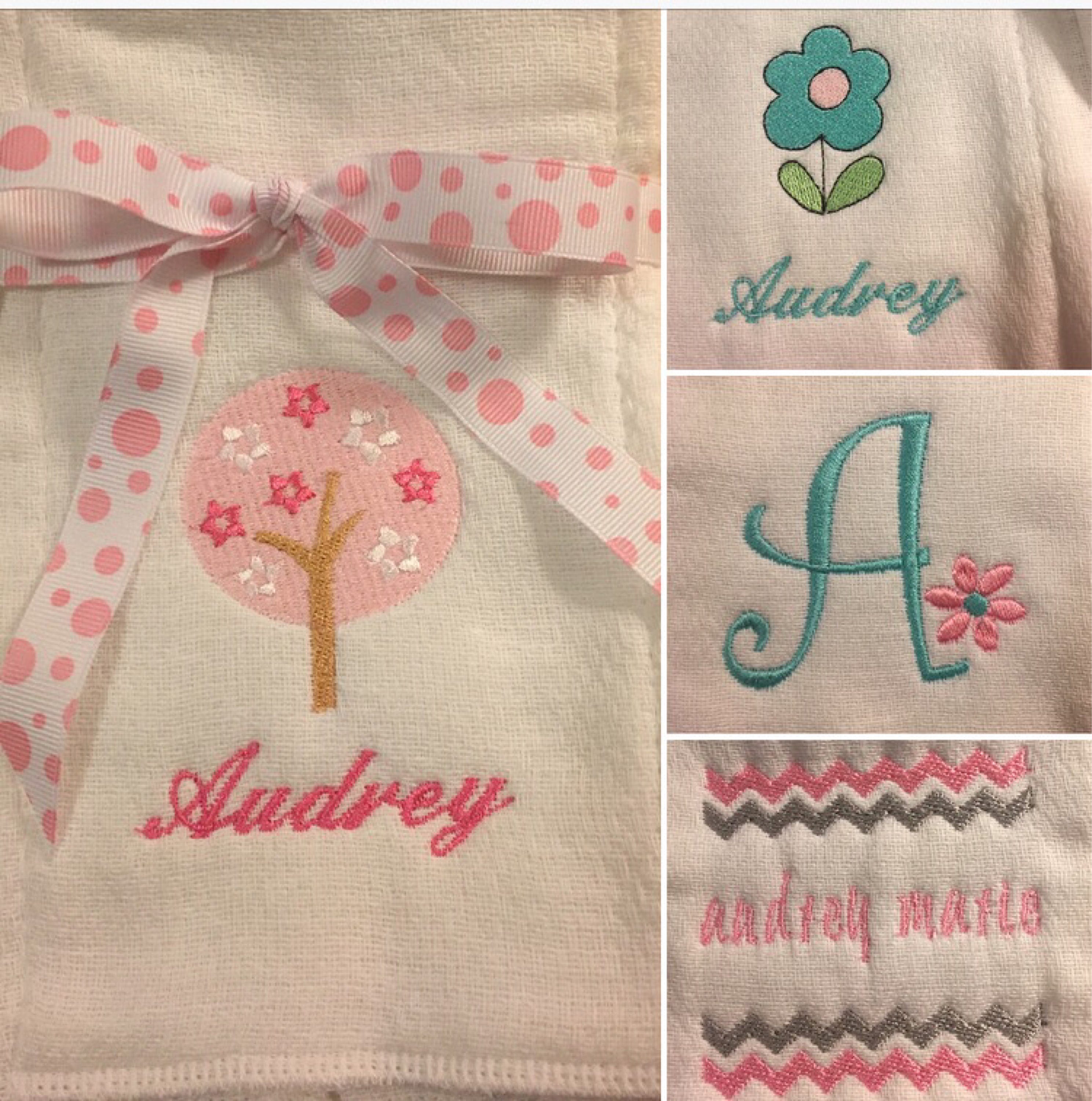 Personalized Embroidered Burp Cloth Monogrammed Etsy