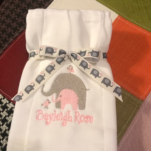 Personalized Embroidered Burp Cloth Monogrammed Etsy