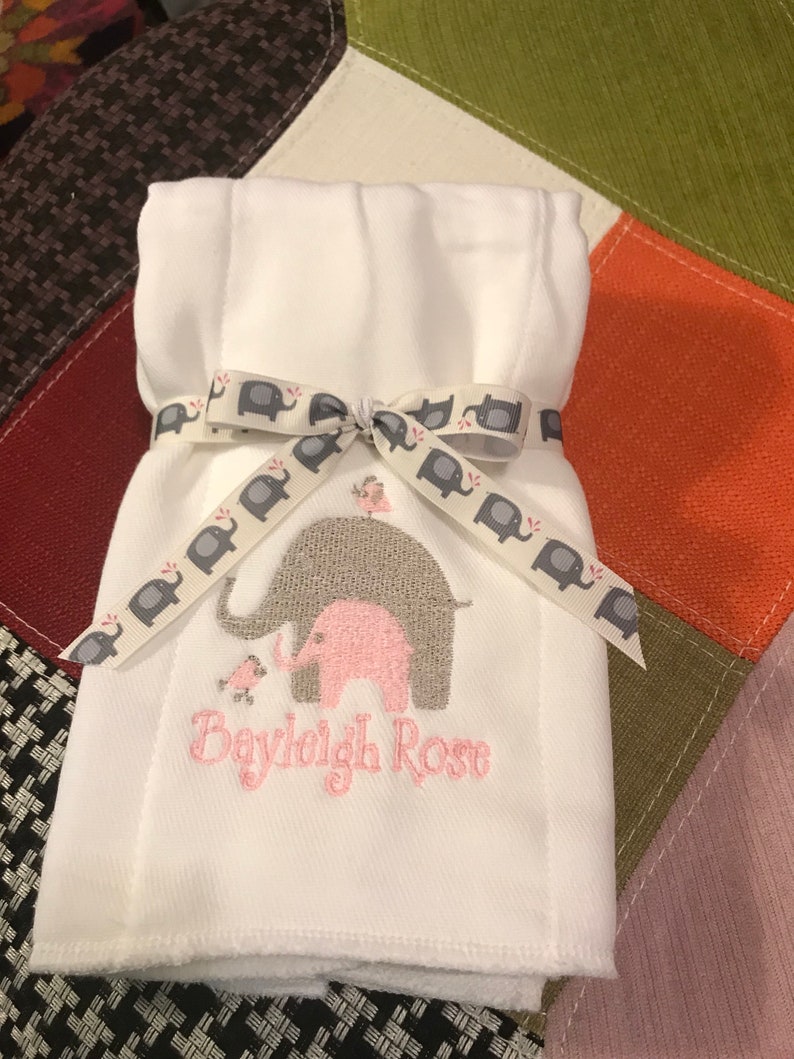 Personalized Embroidered Burp Cloth monogrammed image 1