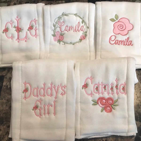 Personalized Embroidered Burp Cloth monogrammed