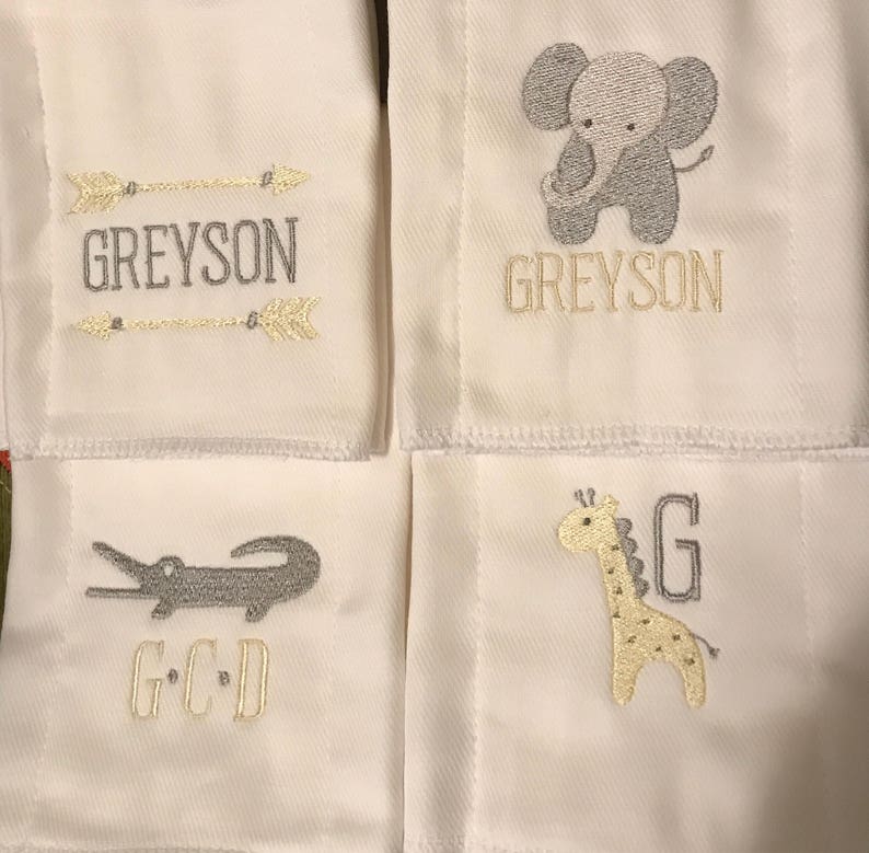 Personalized Embroidered Burp Cloth monogrammed
