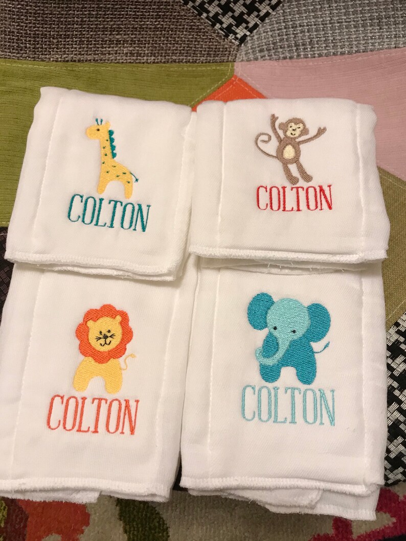 Personalized Embroidered Burp Cloth Monogrammed Etsy