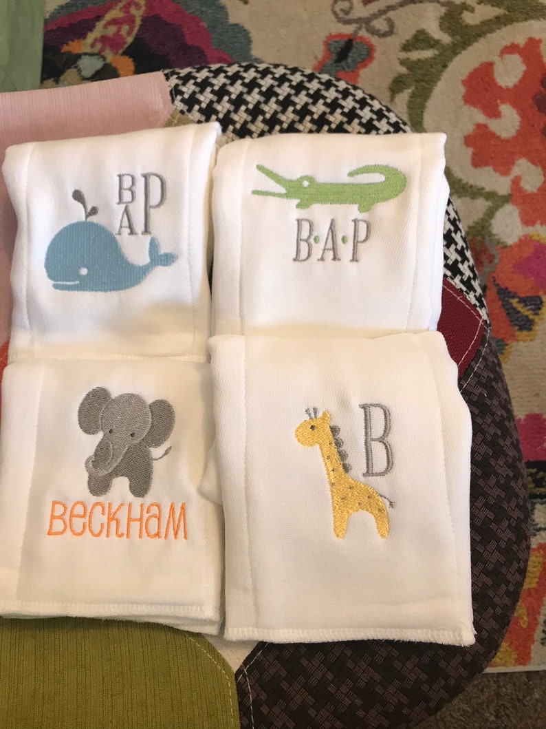 Personalized Embroidered Burp Cloth monogrammed