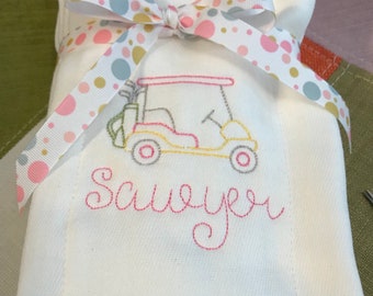 Personalized Embroidered Burp Cloth monogrammed