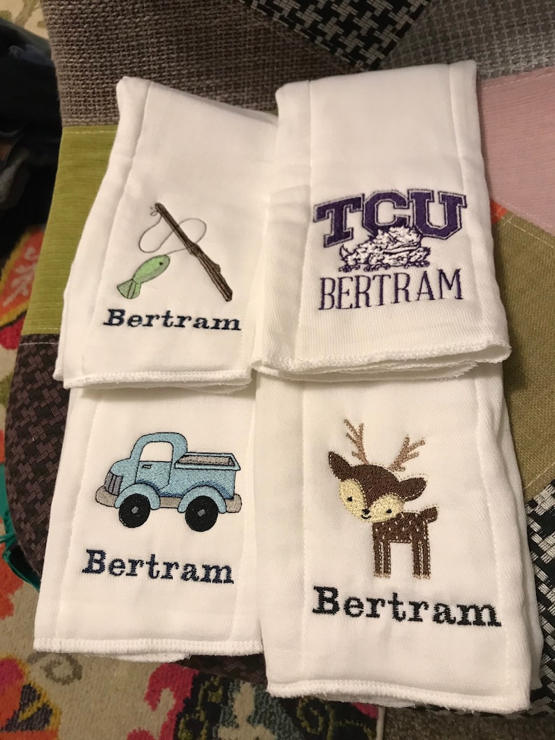 Personalized Embroidered Burp Cloth monogrammed