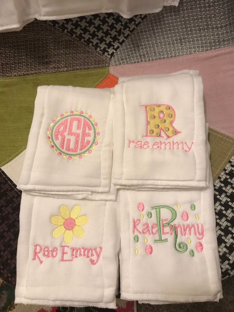 Personalized Embroidered Burp Cloth monogrammed Etsy