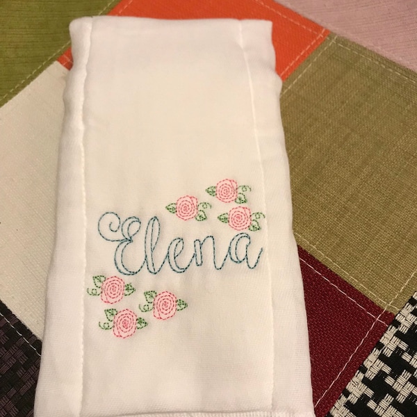 Personalized Embroidered Burp Cloth monogrammed