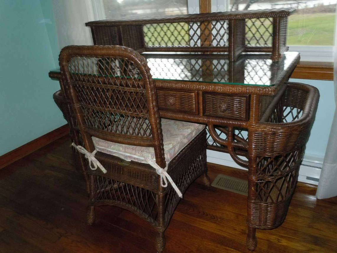 Henry Link Smithsonian Collection Wicker Desk Chair Set Etsy
