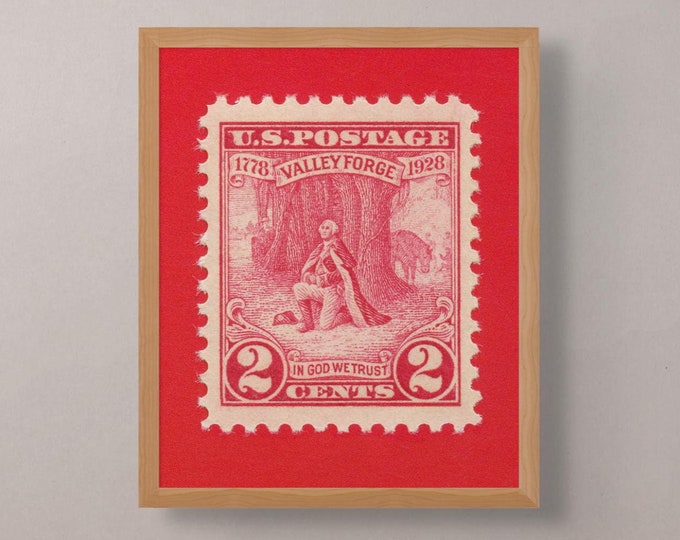 Valley Forge Stamp Art Print: George Washington Prayer, Museum Quality