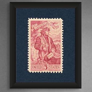 Dante 700 Years Print, Divine Comedy Print, The Divine Comedy Art, The Divine Comedy Wall Art, Dante Portrait, 1965 Stamp - Museum-Quality