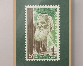 John Muir-stempelkunstdruk: muurdecoratie natuurbeschermer