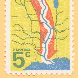 Vintage Mississippi River Poster, Mississippi River Poster, 5c Stempel Poster, 5c Stempel Poster - Museumsqualität